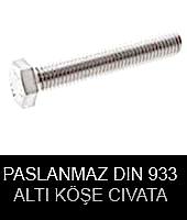 DIN 933 paslanmaz tam diş altı köşe cıvata