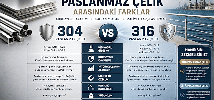 304 ve 316 Paslanmaz Çelik Arasındaki Farklar